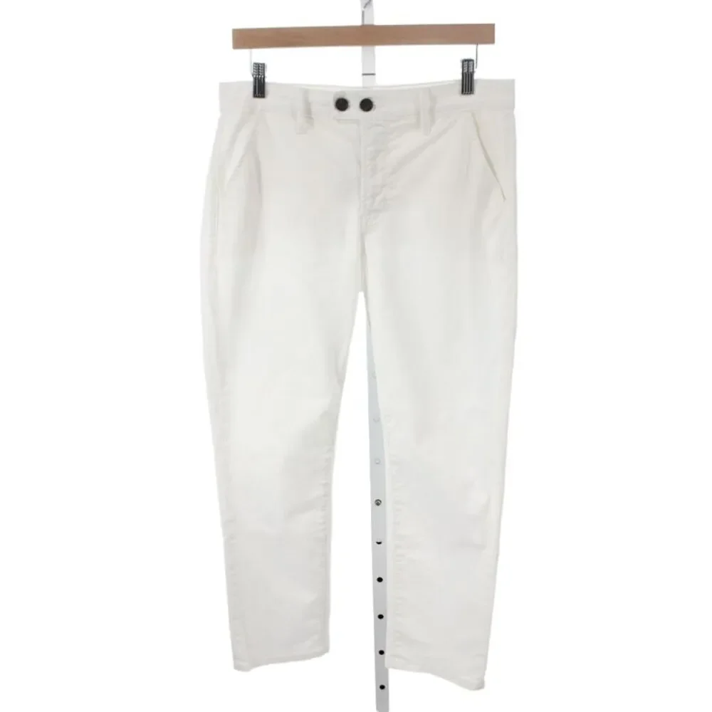 Frame Womens Chino Pants White Cotton Button 26 Inseam Size 27